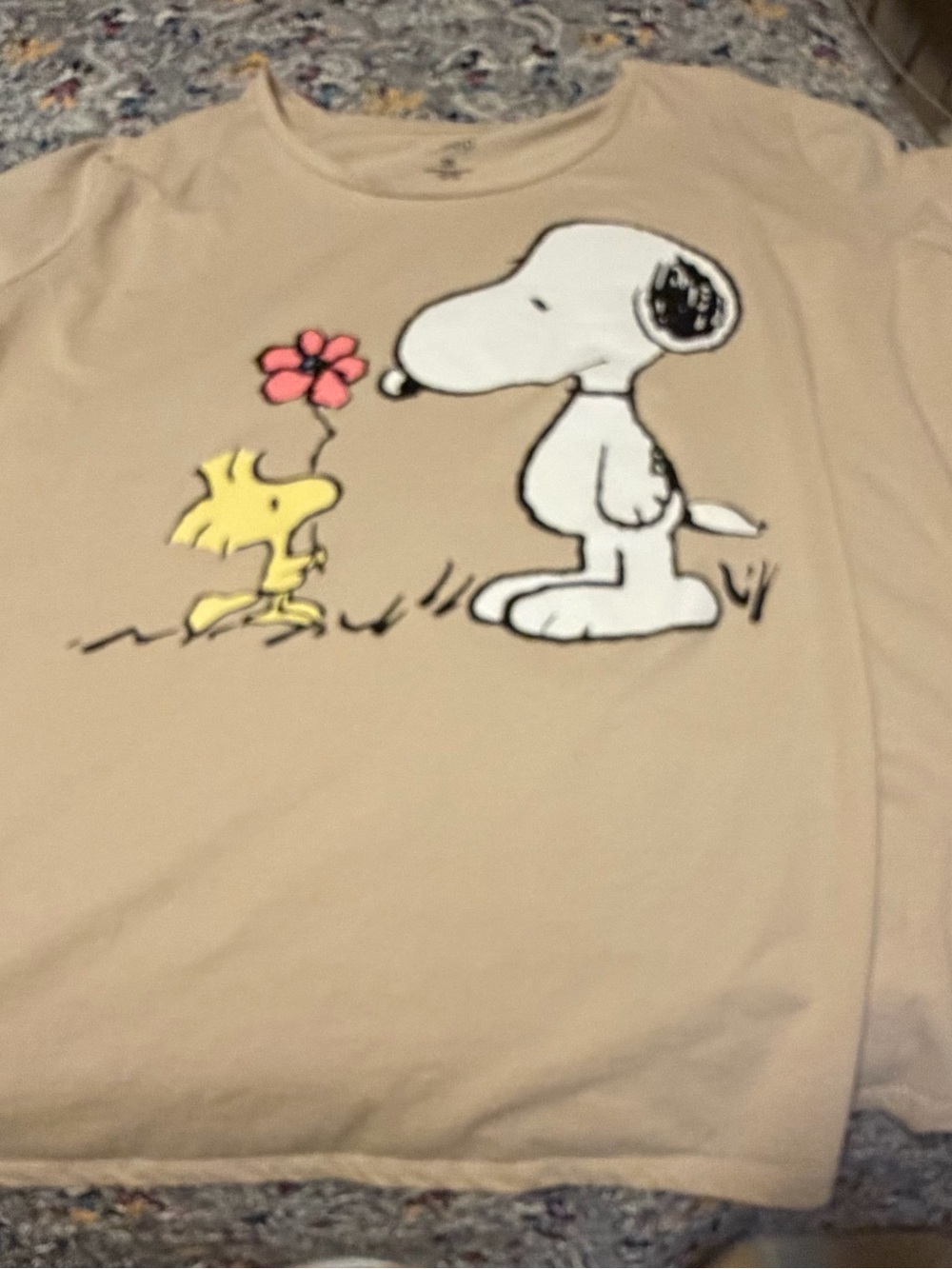 Women’s Snoopy & Woodstock Graphic Tee - Beige